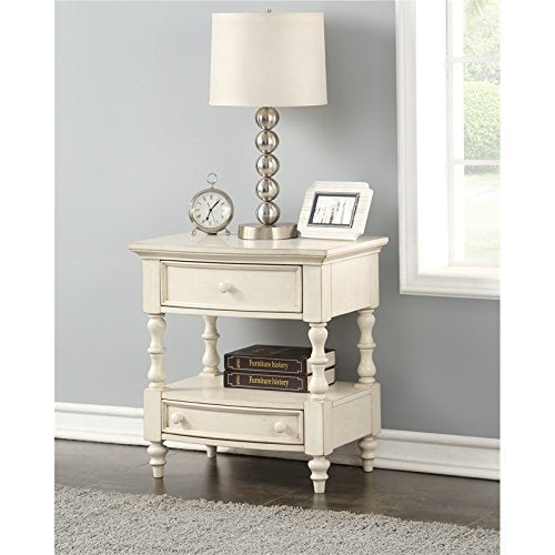 Comfort Pointe Shelton 2-Drawer Wood Nightstand In Antique White